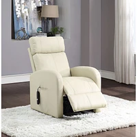 Simplie Fun Ricardo Recliner Chair w/Power Lift, Beige Pu