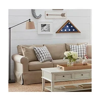 Hbcy Creations Rustic Flag Case - Solid Wood Military Display For 9.5 X 5 American Veteran Burial Flag, Wall Mounted Frame