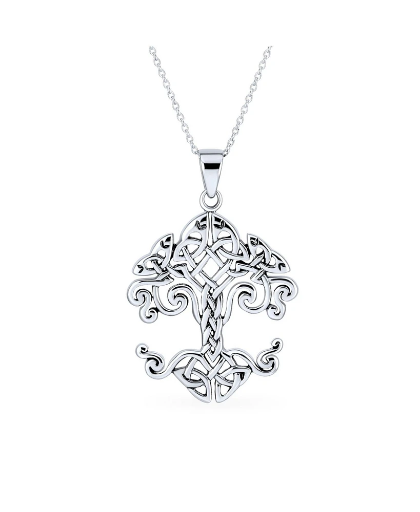 Bling Jewelry Medium Celtic Matriarch Mothers Family Wishing Tree Of Life Pendant Necklace For Women Oxidized Sterling Silver 18 Inch