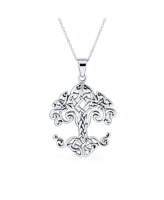 Bling Jewelry Medium Celtic Matriarch Mothers Family Wishing Tree Of Life Pendant Necklace For Women Oxidized .925 Sterling Silver 18 Inch