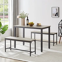 Streamdale Furniture Industrial Style Dining Set with Benches, Counter, and Chairs