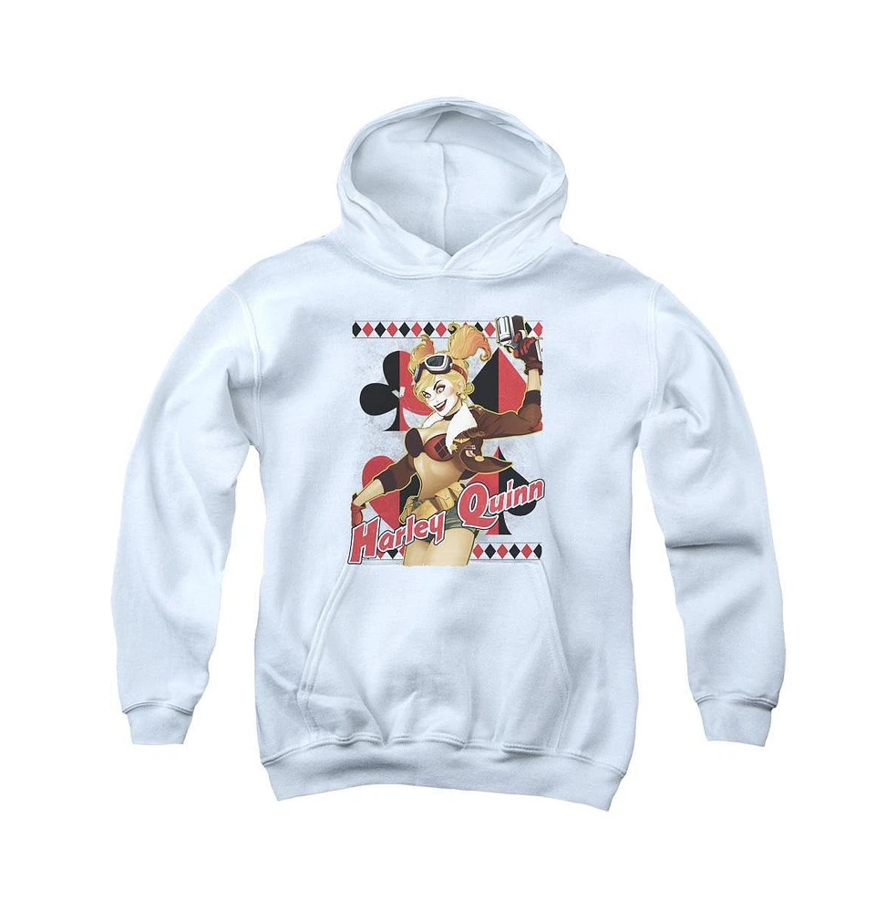 Justice League Boys of America Youth Harley Bombshetll Pull Over Hoodie / Hooded Sweatshirt