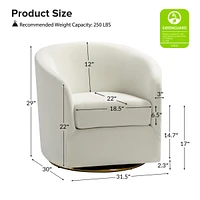 Swivel Accent Chair with Gold Metal Base for Living Room Nursery