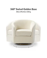 Swivel Accent Chair with Gold Metal Base for Living Room Nursery