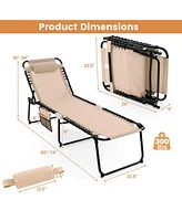 Inolait Sugift Foldable Recline Lounge Chair with Adjustable Backrest and Footrest