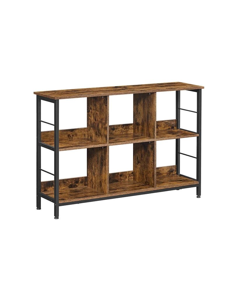 Slickblue Bookshelf, Bookcase With 6 Storage Cubes, For Office, Living Room, Bedroom