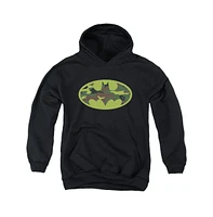 Batman Boys Youth Camo Logo Pull Over Hoodie / Hooded Sweatshirt