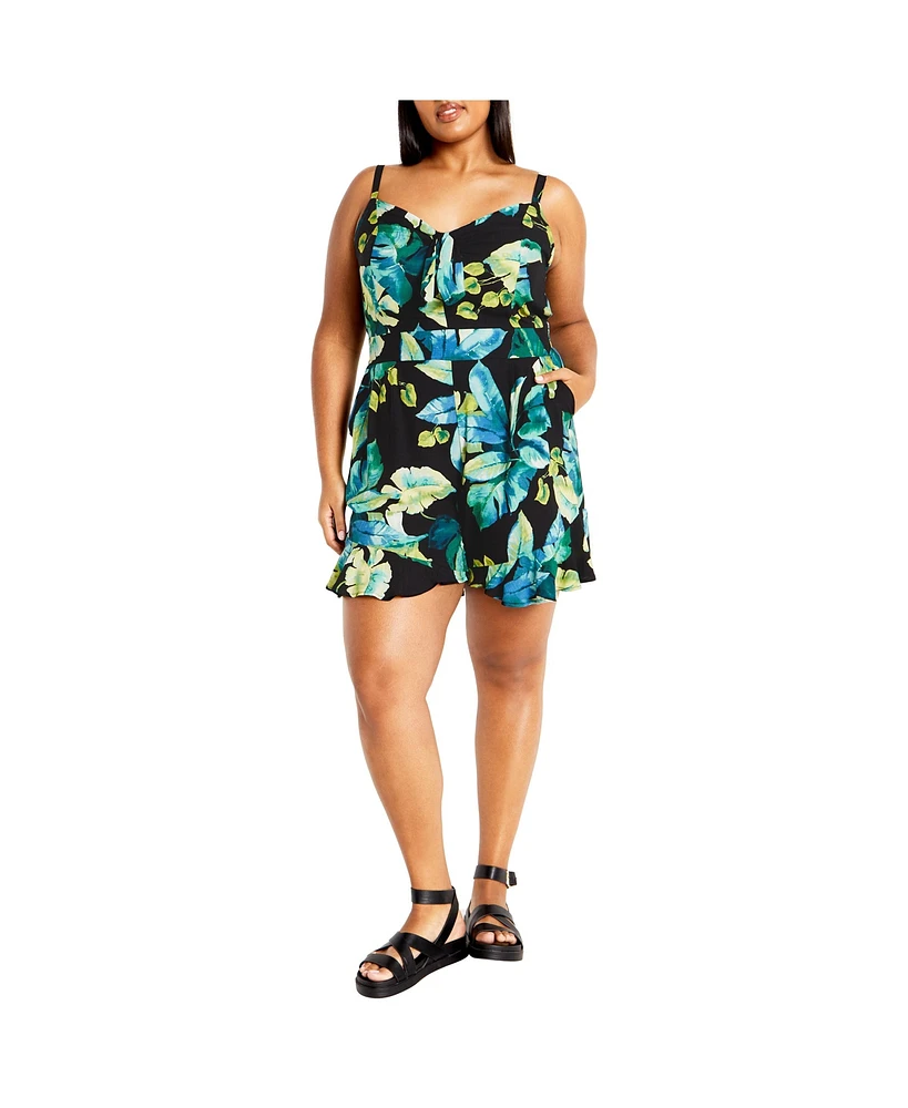 City Chic Women's Oasis Print Romper