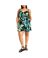 City Chic Women's Oasis Print Romper