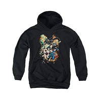 Justice League Boys of America Youth Battle Ready Pull Over Hoodie / Hooded Sweatshirt