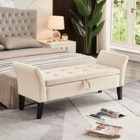 Streamdale Furniture 51.5" Bed Bench With Storage Velvet