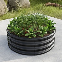 Streamdale Furniture 32.08"11.4" Tall Round Raised Garden Bed,Metal Raised Beds for Vegetables, Outdoor Garden Raised Planter Box, Backyard Patio Plan