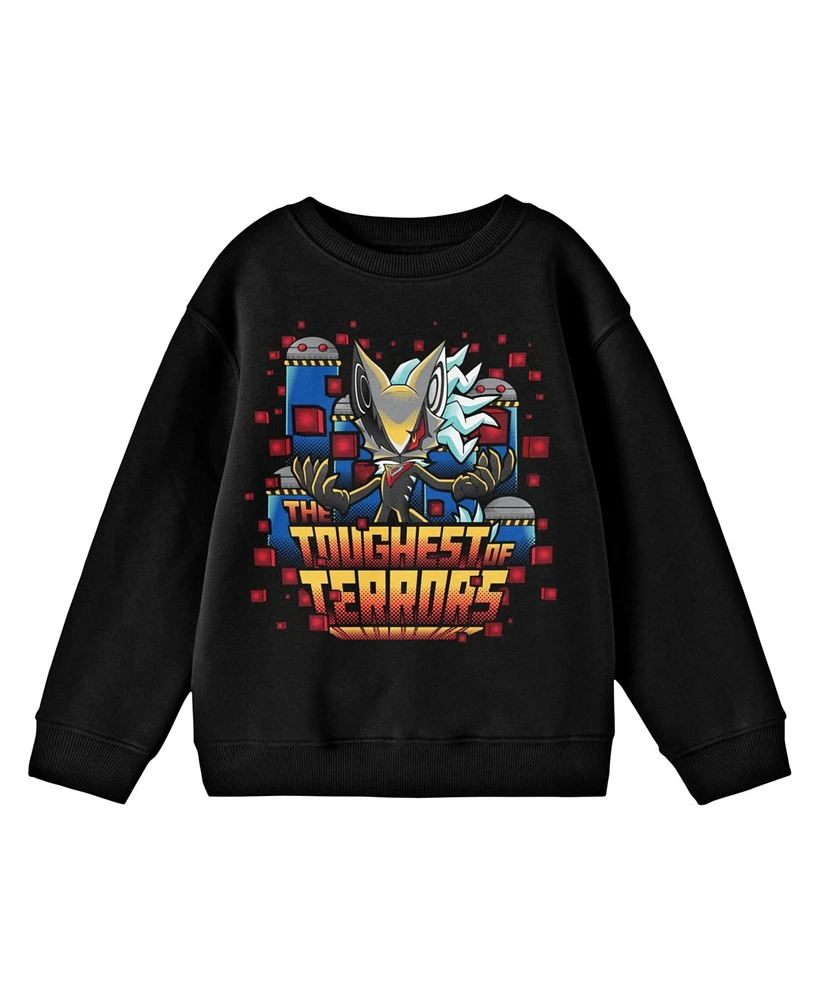 Sonic the Hedgehog Boys Bioworld Metal Sonic "Toughest of Terrors" Youth Black Crew Neck Sweatshirt