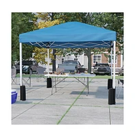 Emma+Oliver Outdoor Event/Tailgate Tent Set With Pop Up Event Canopy And Wheeled Case Bi-Fold Table Carrying Handle