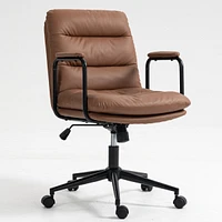 Streamdale Furniture Ergonomic Pu Leather Office Chair with Reclining Back