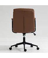 Streamdale Furniture Ergonomic Pu Leather Office Chair with Reclining Back