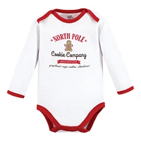 Touched by Nature Infant Unisex Organic Cotton Long-Sleeve Bodysuits, Neutral Woodland
