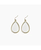 sanctuaire Dainty Stained Glass Tear Drop Earrings Antique Gold