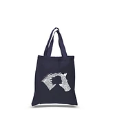 La Pop Art Girl Horse - Small Word Tote Bag