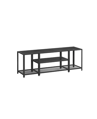 Slickblue Modern Tv Stand For Tvs Up To 65 Inches, 3-tier Entertainment Center, Industrial Console Table