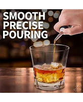 Stainless Steel Liquor Bottle Pourers with Rubber Dust Caps - 12 Pack