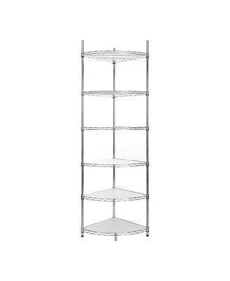 Adjustable Corner Wire Shelf for Bathroom & Kitchen - Chrome