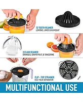 Zulay Kitchen 3-in-1 Manual Citrus Juicer Reamer Cup - 17OZ Multifunction Lemon Squeezer, Orange Squeezer & Extractor