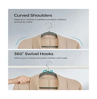 Slickblue 50-Pack Velvet Coat Hangers, Non-Slip Clothes Hangers with Shoulder Notches for Clothing Storage