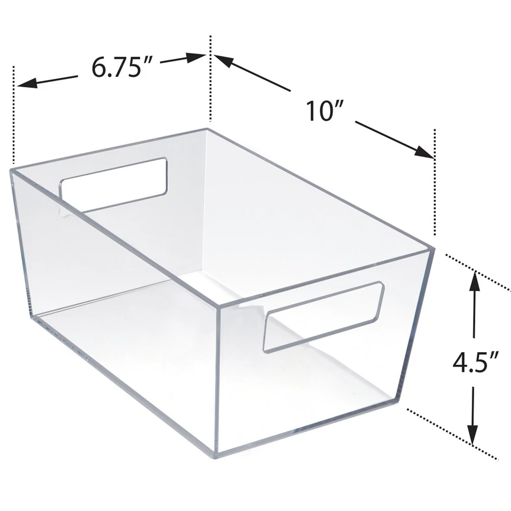 Azar Displays Medium Organizer Storage Tote Bin with Handle 10"W x 6.75"D x 4.5"