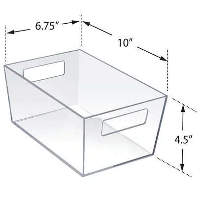 Azar Displays Medium Organizer Storage Tote Bin with Handle 10"W x 6.75"D x 4.5"