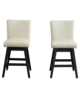 Simplie Fun 26" Upholstered Swivel Bar Stools, Modern Pu Leather