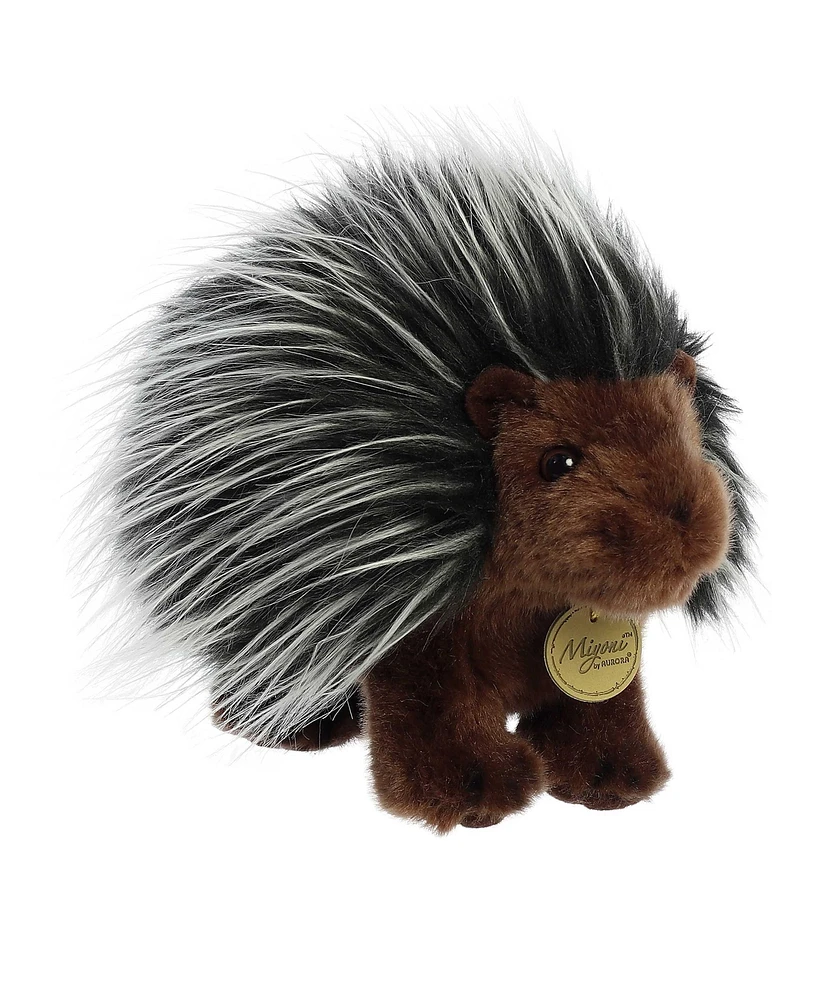 Aurora Medium Porcupine Miyoni Adorable Plush Toy Black 9"