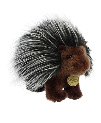 Aurora Medium Porcupine Miyoni Realistic Plush Toy Black 10"