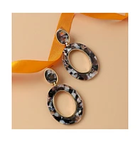 Sohi Women's Marble Drop Earrings