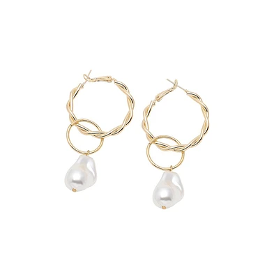 Sohi Women's Snowball Hoop Earrings