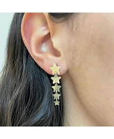 The Lovery Gold Graduating Star Dangle Earrings 14K Gold