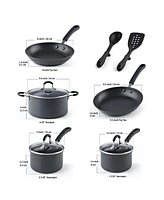 Cook N Home 10-Piece Nonstick Professional Hard Anodized Cookware Sets, Black