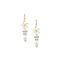 Sohi Women's Gold Embellished Flower Drop Earrings