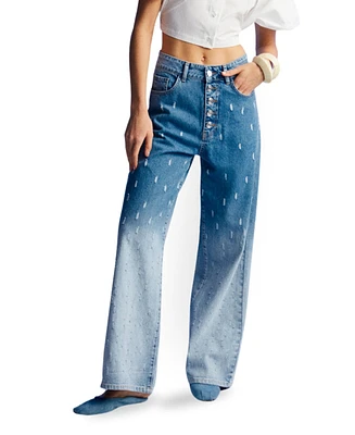 Nocturne Women's Gradient Wide Leg Jean Pants - Multi