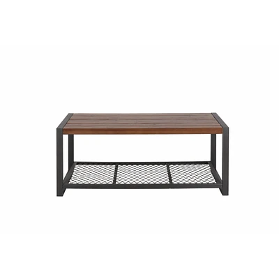 Simplie Fun Console Coffee Table With A Natural Reclaimed Wood Finish, For Living Room