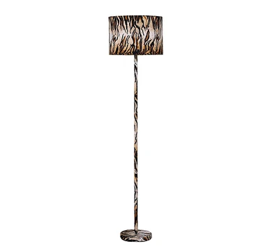 Simplie Fun 59" Faux Suede Tiger Print Floor Lamp