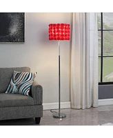 Streamdale Furniture 63"In Red Roses In Bloom Acrylic/Metal Floor Lamp