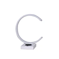 Streamdale Furniture 13.5" C-Shape Led with Usb Wireless Charger Port Table Lamp