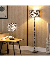 Streamdale Furniture 59" Faux Suede Zebra Print Floor Lamp