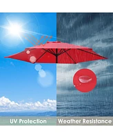9Ft 6 Ribs Umbrella Cover Canopy Replacement Top Patio Outdoor Market Beach Red