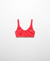 Mango Women's Textured Bikini Top