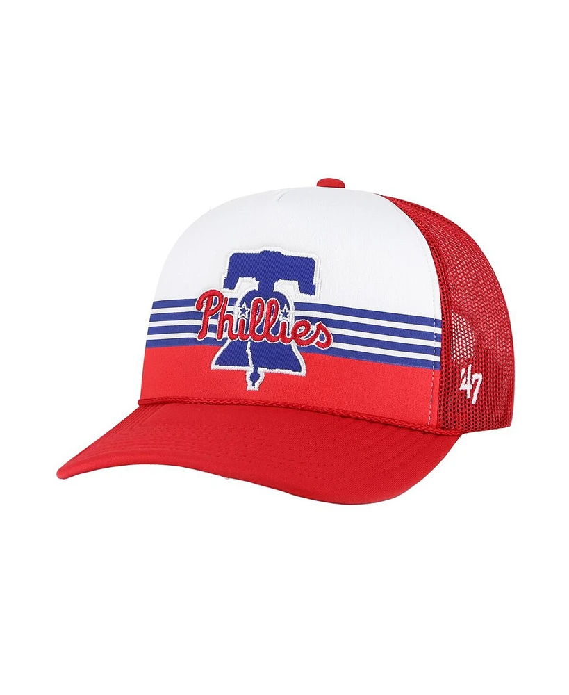 47 Brand Men's Red Philadelphia Phillies Lift Off Foam Front Mesh Trucker Adjustable Hat