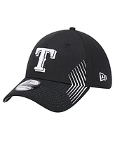 New Era Men's Black Texas Rangers Active Dash Mark 39THIRTY Flex Hat