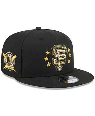 New Era Men's Black San Francisco Giants 2024 Armed Forces Day 9FIFTY Snapback Hat