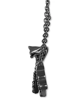 Black Diamond Jafar Snake Love Pendant Necklace (1/6 ct. t.w.) in Black Rhodium-Plated Sterling Silver, 16" + 2" extender